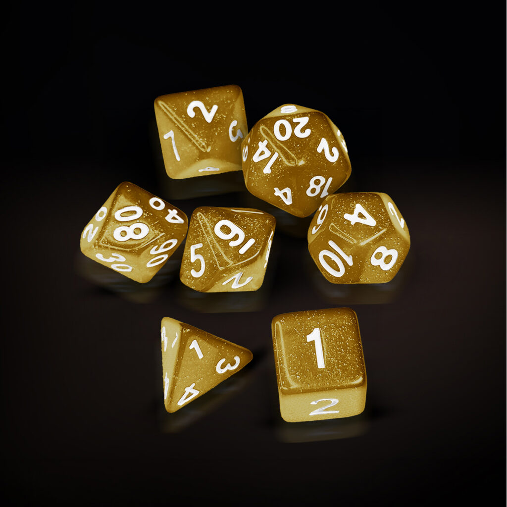 Central Dice - RPG: Glitter Amarelo e Branco