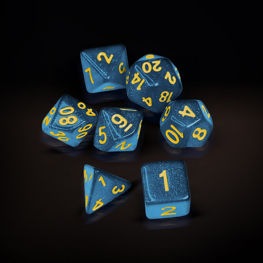 Central Dice - RPG: Glitter Azul e Dourado