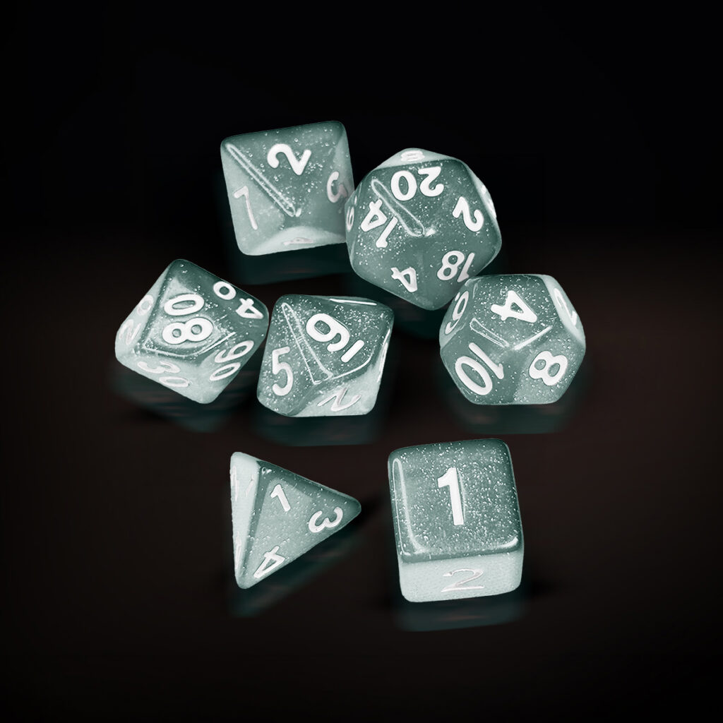 Central Dice - RPG: Glitter Ciano e Branco