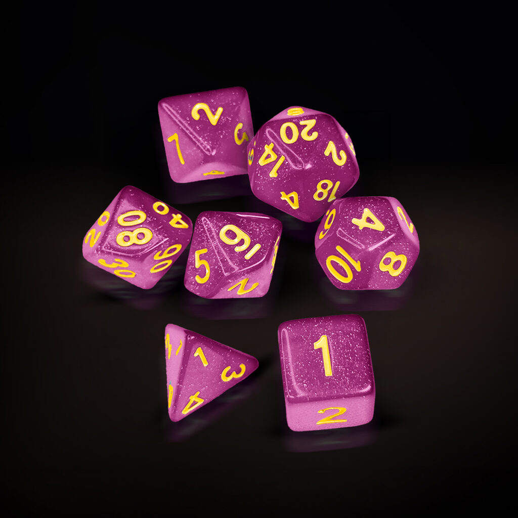 Central Dice - RPG: Glitter Rosa e Dourado