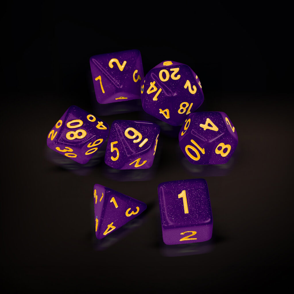 Central Dice - RPG: Glitter Roxo e Dourado