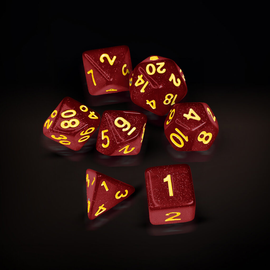 Central Dice - RPG: Glitter Vermelho e Dourado