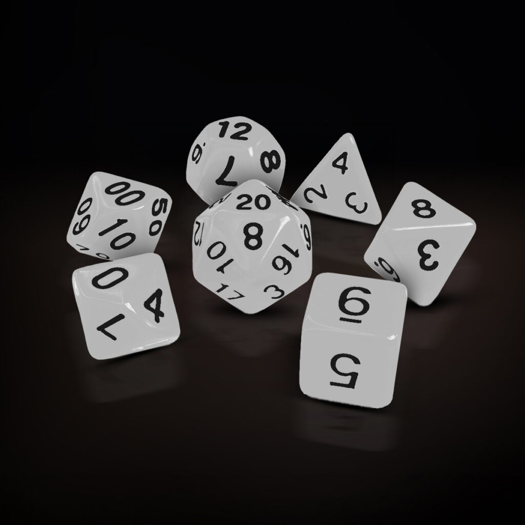 Central Dice - RPG: Opaco Branco e Preto