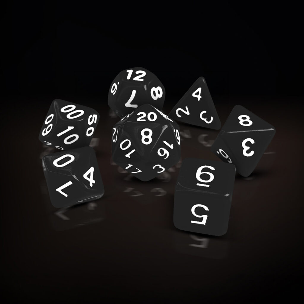 Central Dice - RPG: Opaco Preto e Branco
