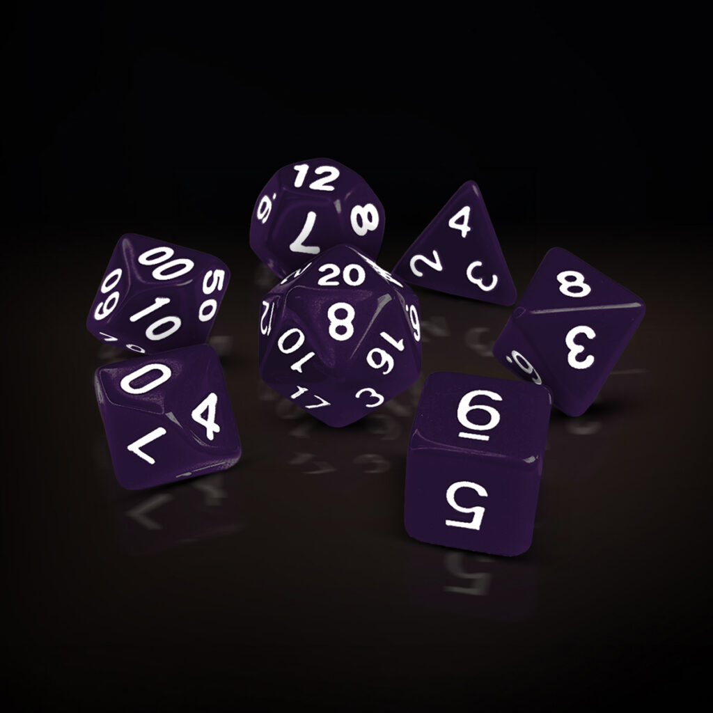 Central Dice - RPG: Opaco Roxo e Branco