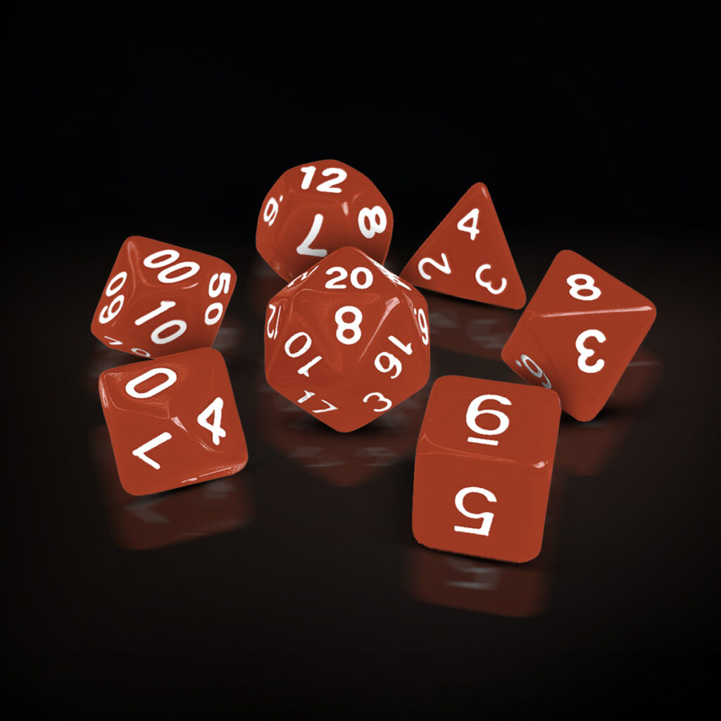 Central Dice - RPG: Opaco Vermelho e Branco