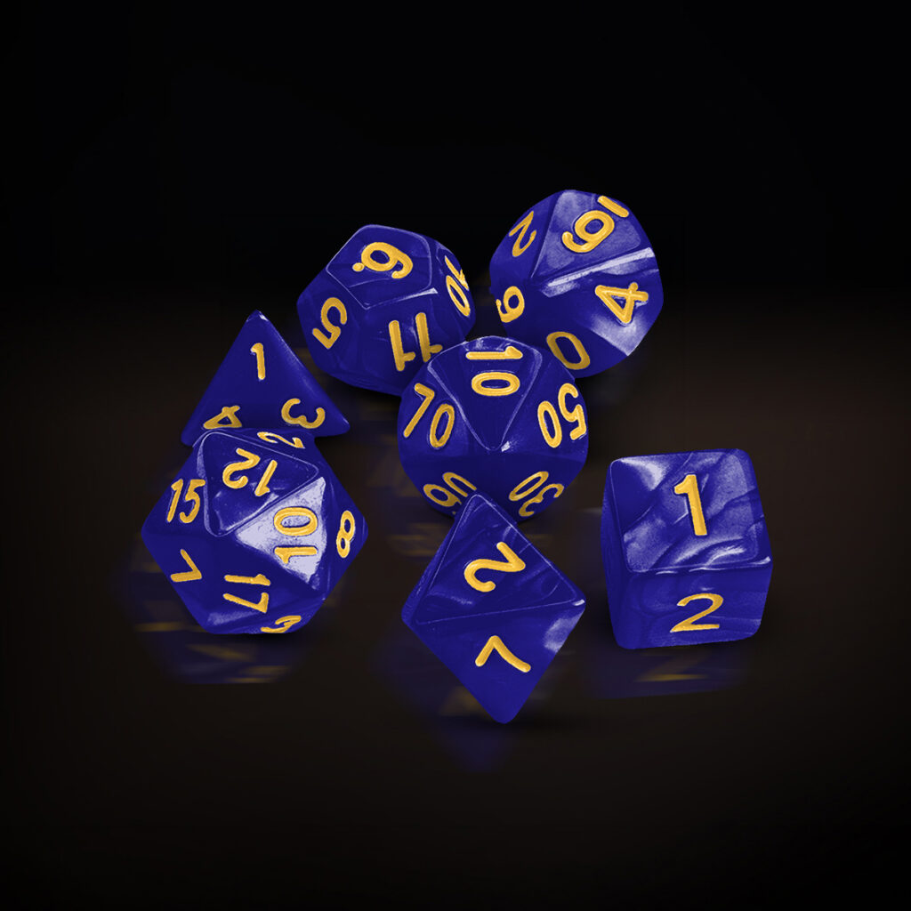 Central Dice - RPG: Perolado Azul e Dourado