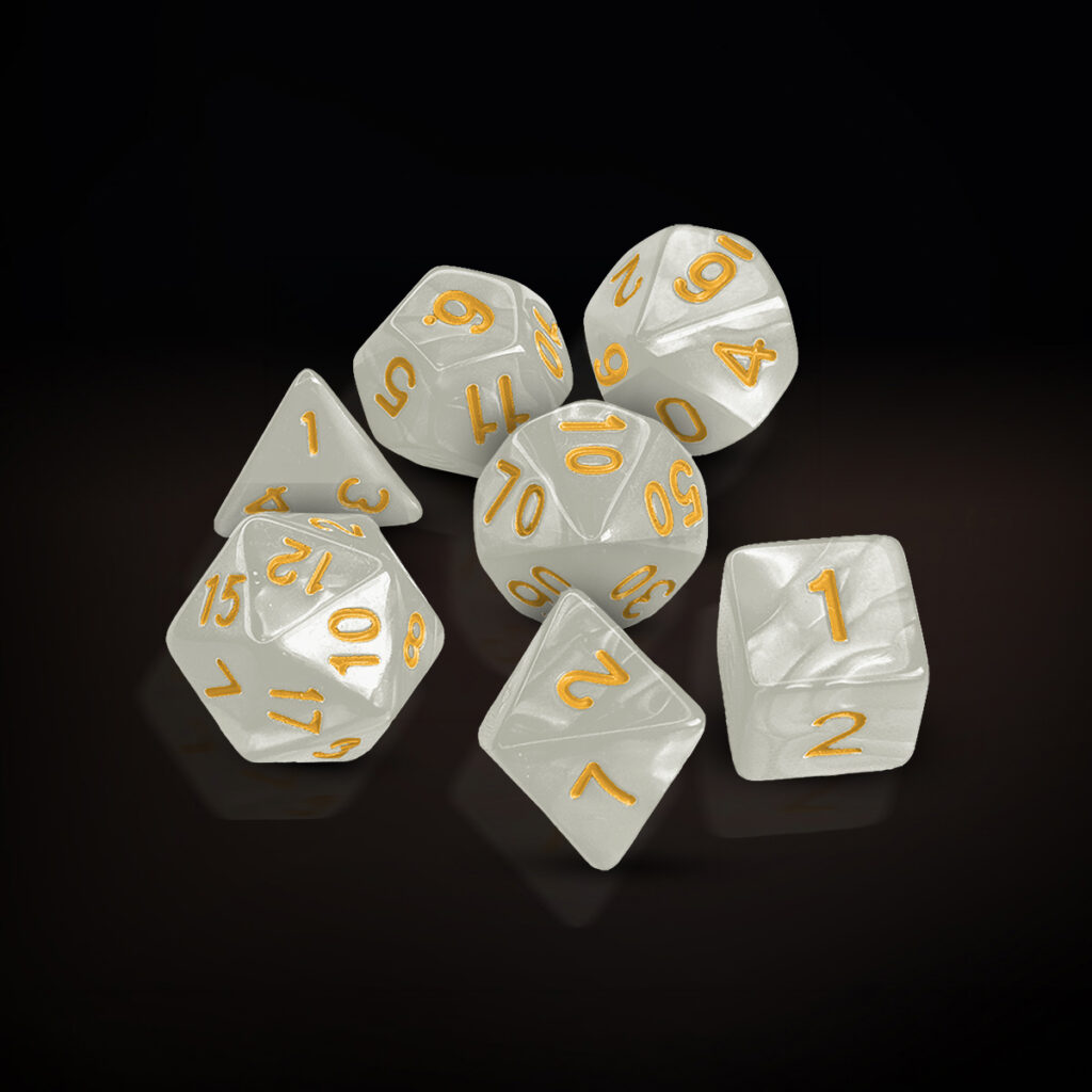Central Dice - RPG: Perolado Branco e Dourado